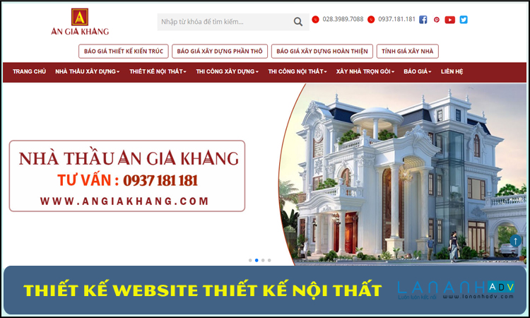 Thiết kế website thiết kế nội thất