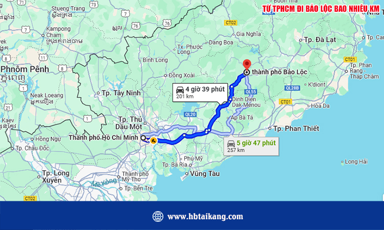 Từ TPHCM đi Bảo Lộc bao nhiêu km